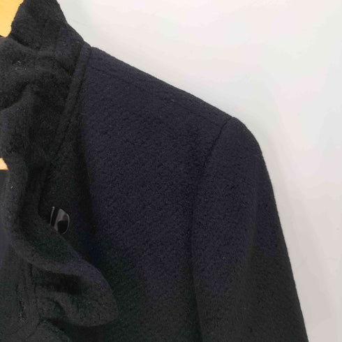 JUNO アンゴラ・カシミヤ混 フリルデザイン ジャケット レディース JPN:11号