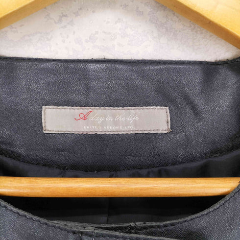 アデイインザライフユナイテッドアローズ A day in the life UNITED ARROWS ノーカラー レザージャケット レディース JPN:38