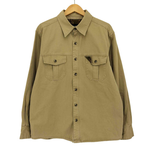 エディーバウアー Eddie Bauer 00s 緑タグ 裏地総柄 コットン シャツジャケット メンズ import:M