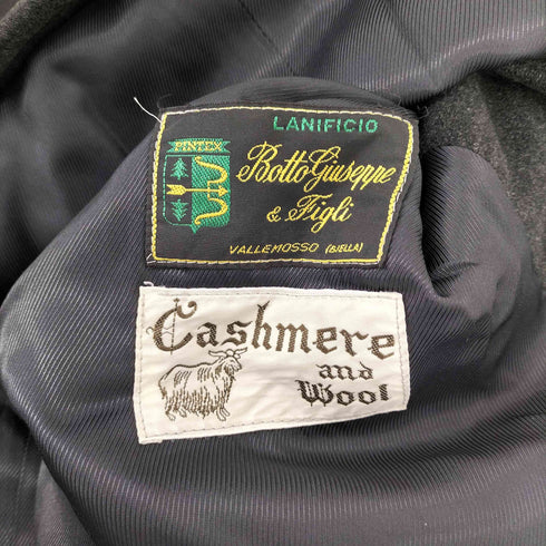 papas&Lanificio イタリア製 Bottoli社製 カシミヤ混 ウール 比翼ボタン ステンカラー コート メンズ