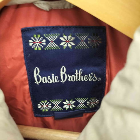 Basie Brothers バスケットボールチーム ワッペン ホワイトグース ショート ダウン ジャケット メンズ import:L