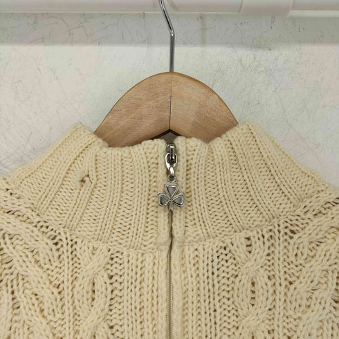 アランクラフト aran crafts 90s アイルランド製 ハーフジップ ケーブル編み アランニット メンズ import:L