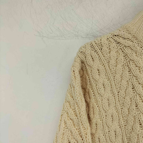 アランクラフト aran crafts 90s アイルランド製 ハーフジップ ケーブル編み アランニット メンズ import:L