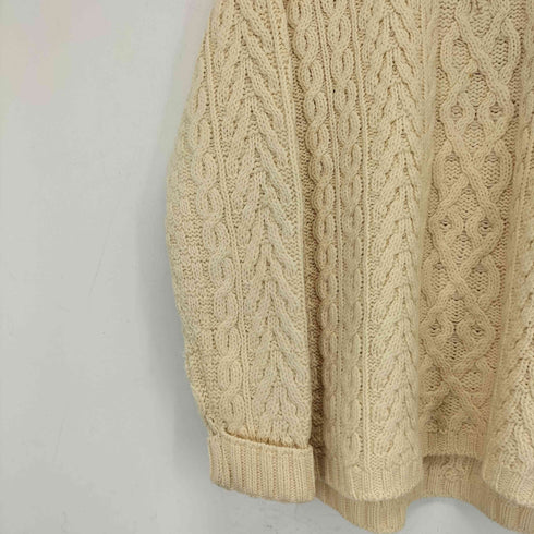 アランクラフト aran crafts 90s アイルランド製 ハーフジップ ケーブル編み アランニット メンズ import:L