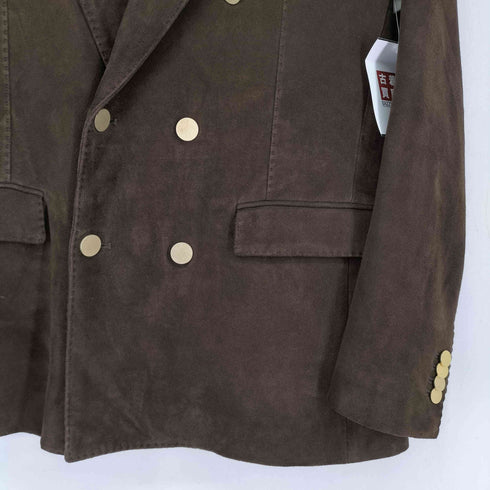SARTORIA DEL G. 羊革スエードレザーダブルブレストテーラードジャケット メンズ 48