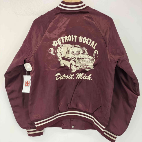 ハートウェル HARTWELL 80s USA製 バックプリント スナップボタン ナイロンジャケット ブルゾン スタジャン メンズ import:S