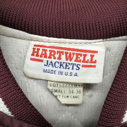 ハートウェル HARTWELL 80s USA製 バックプリント スナップボタン ナイロンジャケット ブルゾン スタジャン メンズ import:S