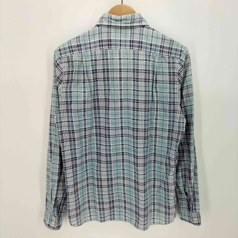 ポロジーンズカンパニーラルフローレン POLO JEANS COMPANY RALPH LAUREN 00S フィリピン製 SLIM FIT コットン チェック L/S シャツ ネコ目ボタン メンズ import:M