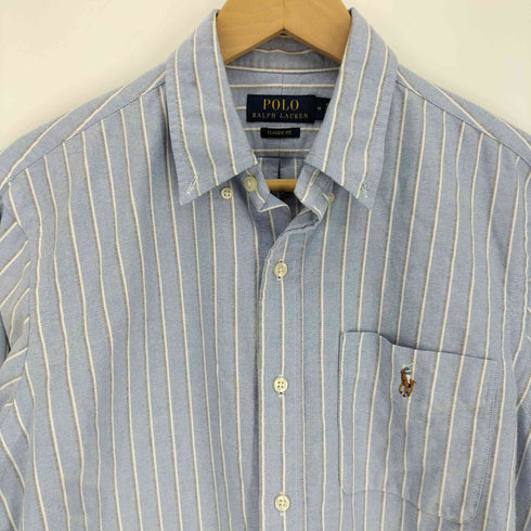 ポロラルフローレン POLO RALPH LAUREN クラシック フィット ストライプド オックスフォード シャツ メンズ import:M