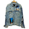 ザラ ZARA ラッシュ加工 パッチワークダメージデニム メンズ import:M