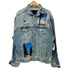 ザラ ZARA ラッシュ加工 パッチワークダメージデニム メンズ import:M