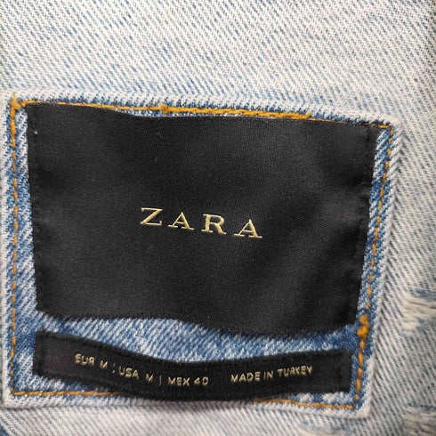 ザラ ZARA ラッシュ加工 パッチワークダメージデニム メンズ import:M