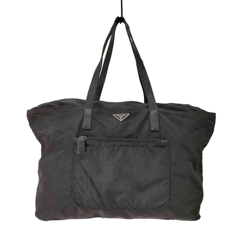 プラダ PRADA レザーハンドル ナイロン トートバッグ レディース