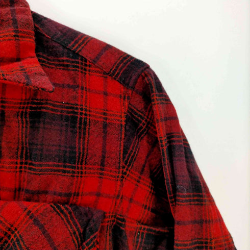 ペンドルトン PENDLETON 70S USA製 PURE VIRGIN WOOL バージンウール チェックシャツ ボードシャツ フラップポケット 開襟 オープンカラー メンズ import:M