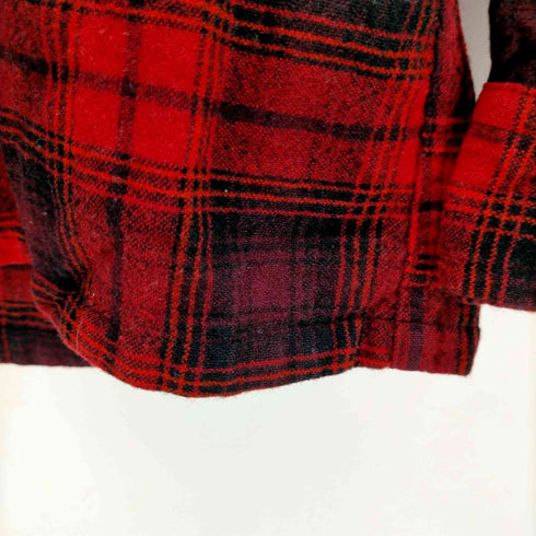 ペンドルトン PENDLETON 70S USA製 PURE VIRGIN WOOL バージンウール チェックシャツ ボードシャツ フラップポケット 開襟 オープンカラー メンズ import:M