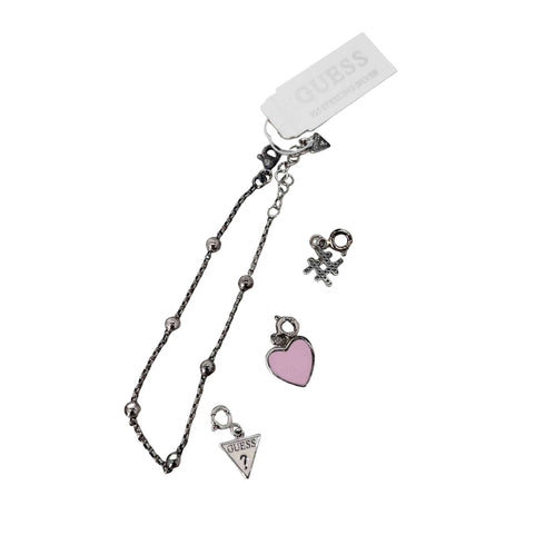 ゲス GUESS 925 STERLING SILVER マルチチャーム ブレスレット レディース FREE