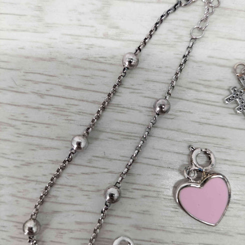 ゲス GUESS 925 STERLING SILVER マルチチャーム ブレスレット レディース FREE