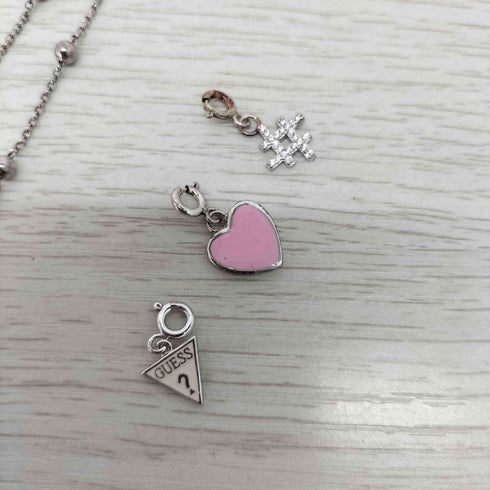 ゲス GUESS 925 STERLING SILVER マルチチャーム ブレスレット レディース FREE