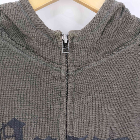 パッゾデニムストアー PAZZO DENIM STORE Y2K ロゴ サーマル地 ジップアップパーカー メンズ import:L