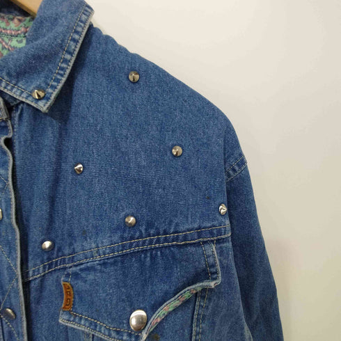 JAG スタッズ デニム 裏地総柄 ジャンプスーツ レディース M