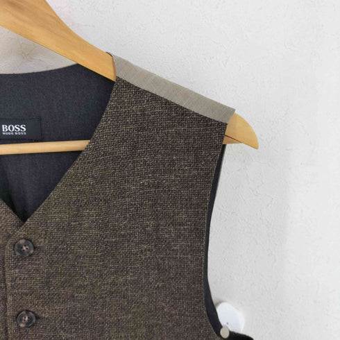 ボスヒューゴボス BOSS HUGO BOSS リネン混ウールベスト メンズ