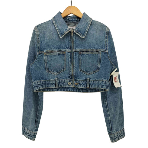 ザラ ZARA クロップド デニム ジャケット レディース import:S
