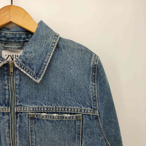 ザラ ZARA クロップド デニム ジャケット レディース import:S