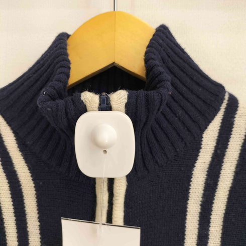 ビームス BEAMS GOLF ストライプ ワッペン刺繍 ニットジャケット メンズ JPN:S