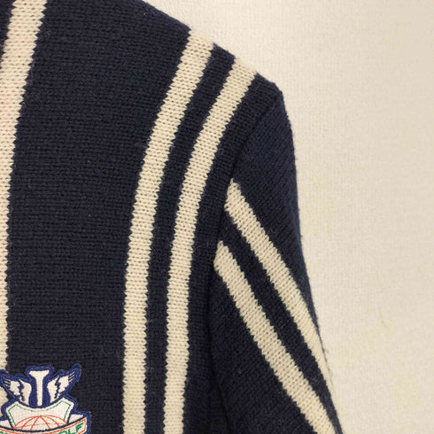 ビームス BEAMS GOLF ストライプ ワッペン刺繍 ニットジャケット メンズ JPN:S
