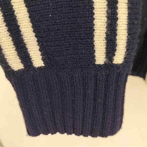 ビームス BEAMS GOLF ストライプ ワッペン刺繍 ニットジャケット メンズ JPN:S