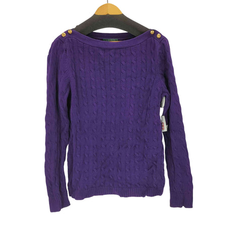 ローレンラルフローレン LAUREN RALPH LAUREN 肩ボタン ケーブルニット レディース XL