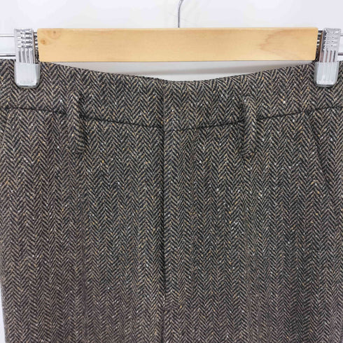 サンローランパリ SAINT LAURENT PARIS イタリア製 ウール ヘリンボーン ハイウエスト フレア スラックスパンツ レディース F34