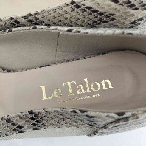 ルタロン Le Talon ポインテッドチュールキリカエフラット パイソン パンプス レディース JPN:22.5