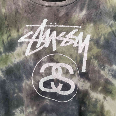 ステューシー Stussy タイダイ染 ストックロゴ SSリンク フロント プリント S/S Tシャツ メンズ import:M