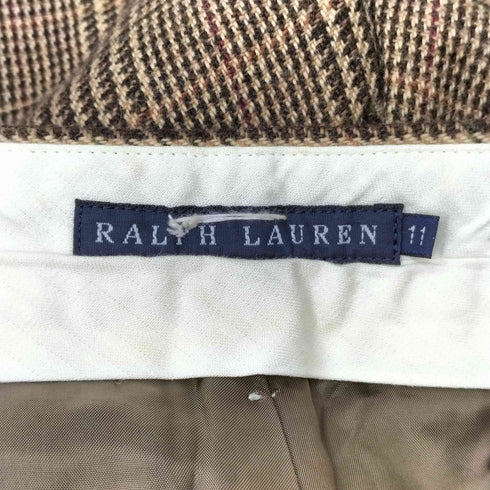 ラルフローレン RALPH LAUREN 90-00S 千鳥格子ノータックウールスラックス レディース 11