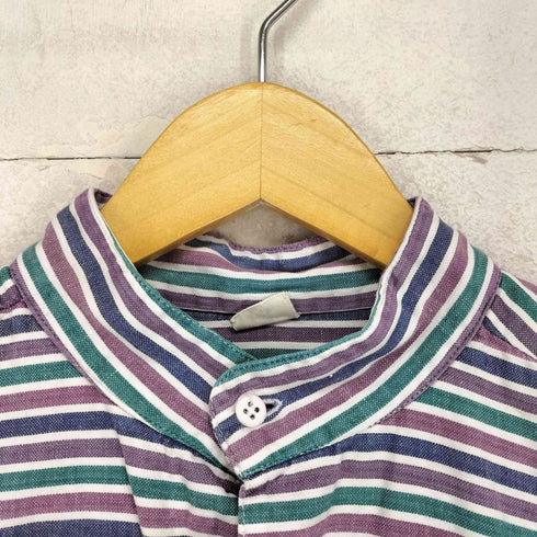 ストライプ バンドカラー グランパシャツ メンズ EUR:52