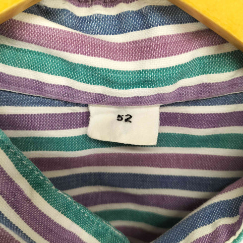 ストライプ バンドカラー グランパシャツ メンズ EUR:52