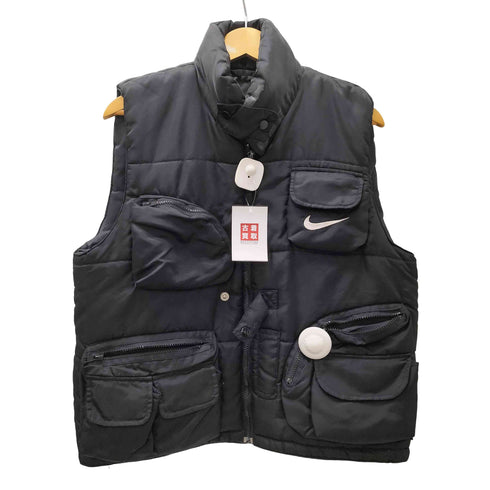 ナイキ NIKE 90S 白タグ スウッシュロゴ 刺繍 3D マルチポケット 中綿 ベスト メンズ import:L