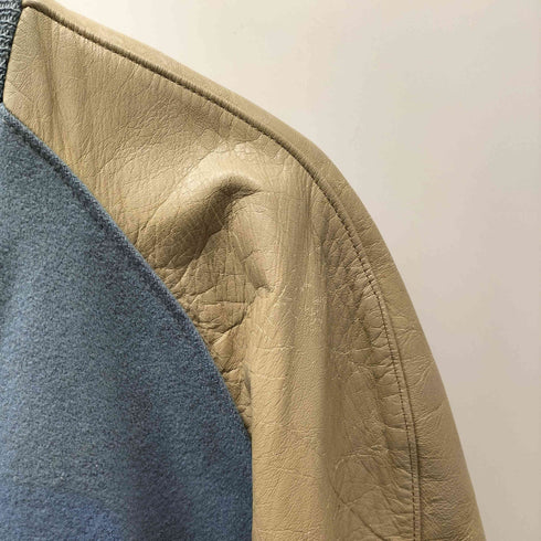 ロゴ ワッペン アームレザー ウール スタジアム ジャケット スタジャン メンズ US:42