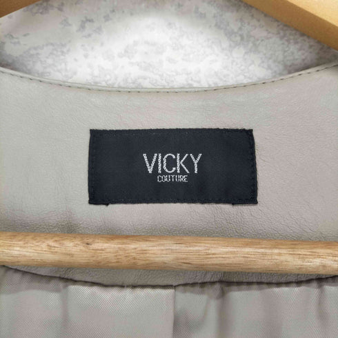 ビッキー VICKY レザー ノーカラージャケット レディース JPN:2