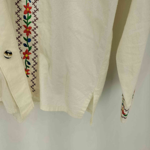 CHAMULA メキシコ製 花柄刺繍 開襟シャツ メンズ