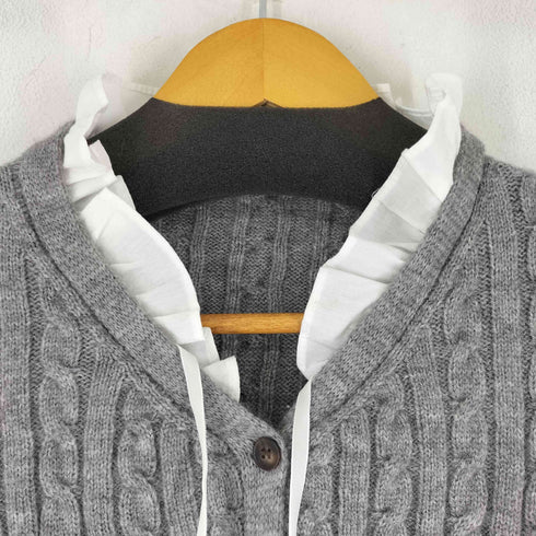 ALLISON BROWN 襟フリルニットカーディガン レディース FREE