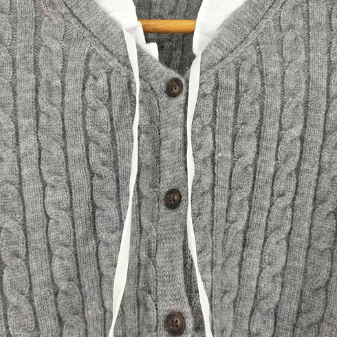 ALLISON BROWN 襟フリルニットカーディガン レディース FREE