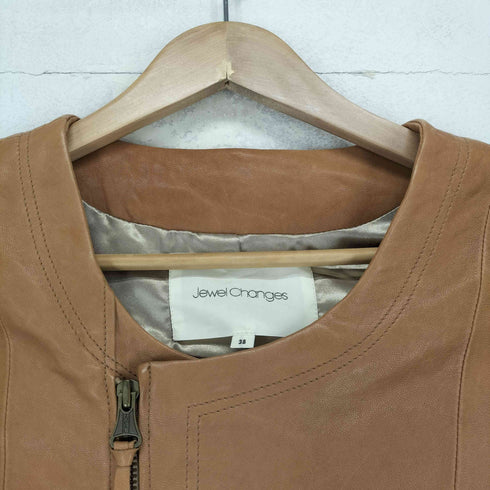 ジュエルチェンジズ Jewel Changes レザー ノーカラージャケット メンズ 38