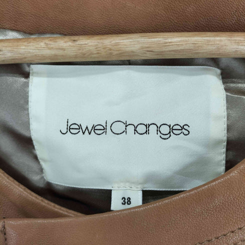 ジュエルチェンジズ Jewel Changes レザー ノーカラージャケット レディース 38