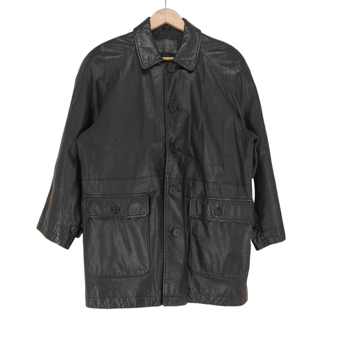 ハーモニカ カウレザー ハーフコート メンズ