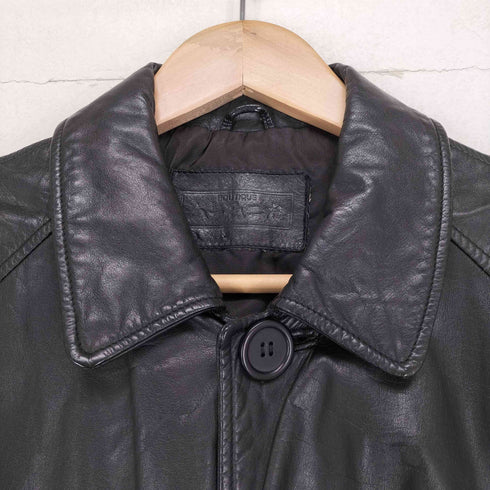 ハーモニカ カウレザー ハーフコート メンズ