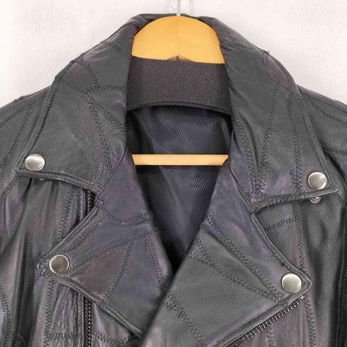 ALL THE WAY 羊革ランダムステッチデザインダブルライダースジャケット メンズ JPN:XL