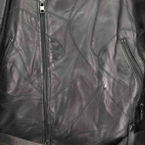 ALL THE WAY 羊革ランダムステッチデザインダブルライダースジャケット メンズ JPN:XL