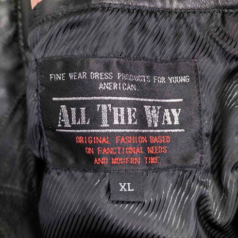 ALL THE WAY 羊革ランダムステッチデザインダブルライダースジャケット メンズ JPN:XL